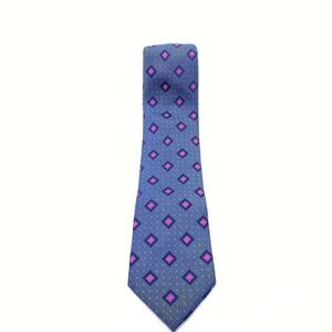 John Forsyth Mens Navy Blue Rose Silk Slim Neck Tie 3"Wide Diamond Print